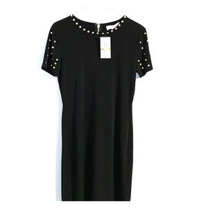 Michael Kors black with gold studs cocktail dress